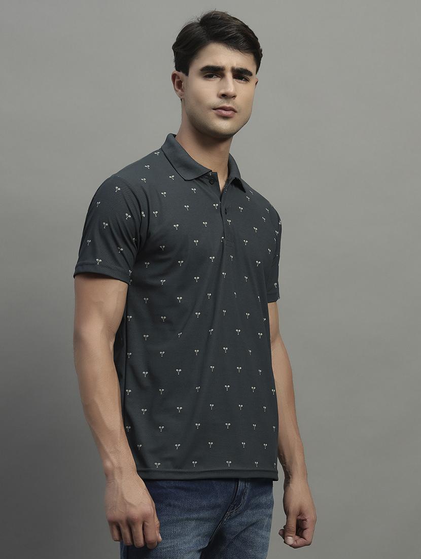 green cotton blend all over print tshirt - 22055013 - Standard Image - 1