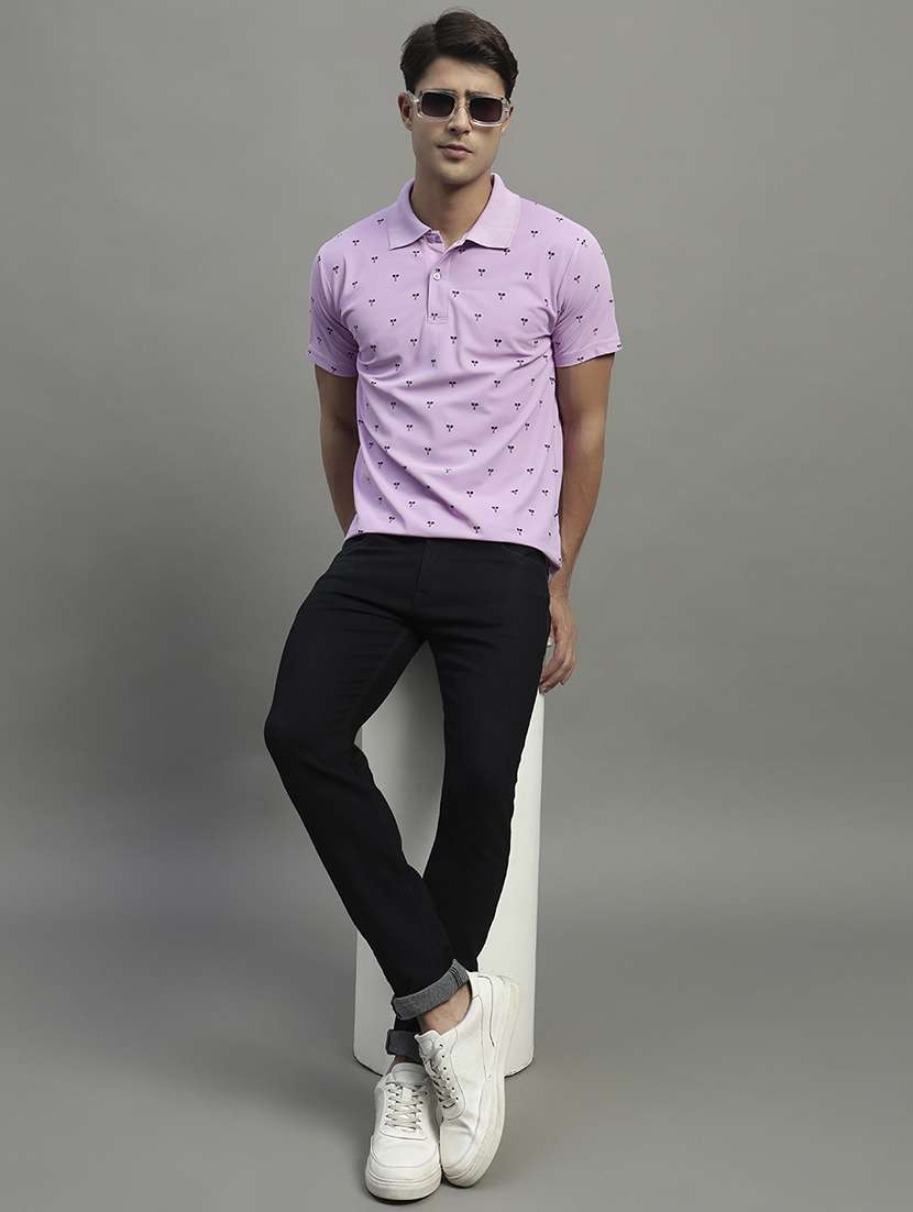 men printed short sleeve regular fit polo t-shirt - 22055014 -  Standard Image - 4