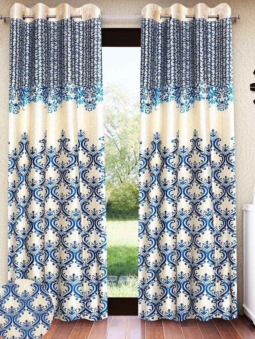 pack of 2 printed 7 feet door curtains