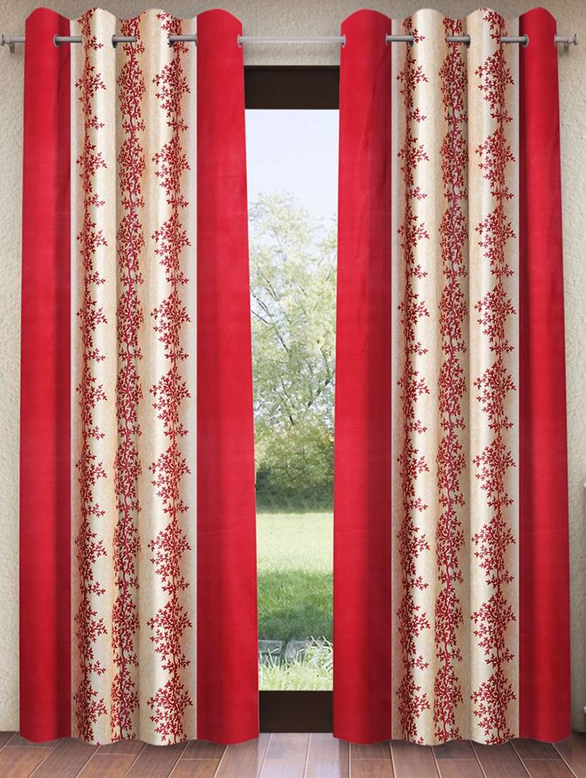 pack of 2 printed 7 feet door curtains