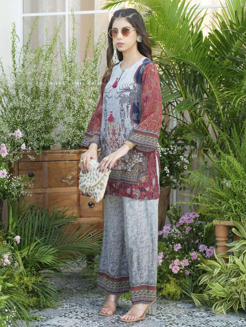 women long sleeve regular fit ethnic co-ord set - 22055045 - Standard Image - 1