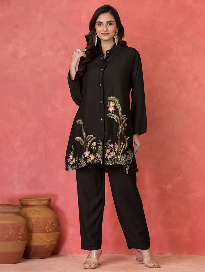 women long sleeve regular fit ethnic co-ord set - 22055056 - Standard Image - 1