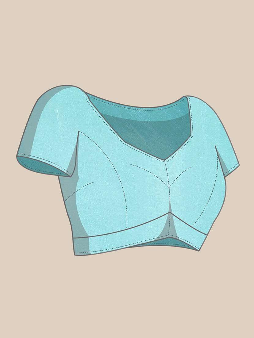 women solid with work embroidered saree with blouse - 22055065 -  Standard Image - 4