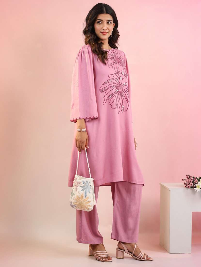 women floral long sleeve kurta pant set - 22055093 -  Standard Image - 1