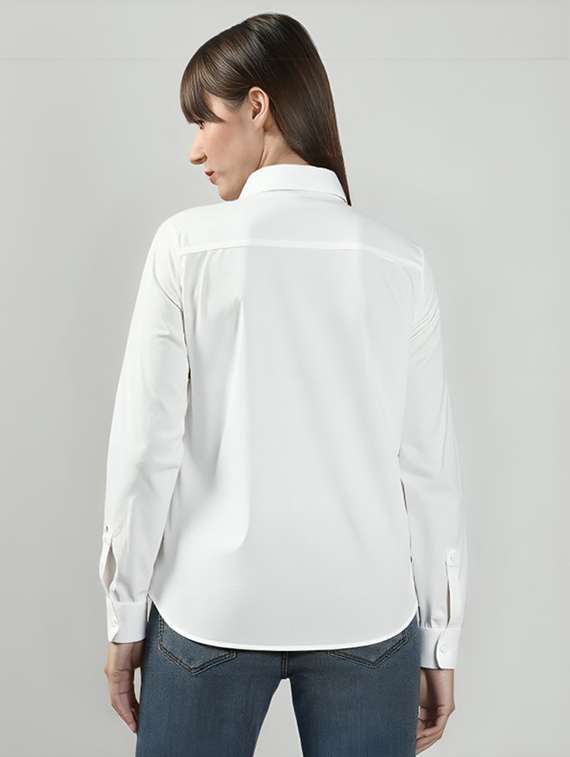 women printed collared long sleeve shirt - 22055111 -  Standard Image - 1