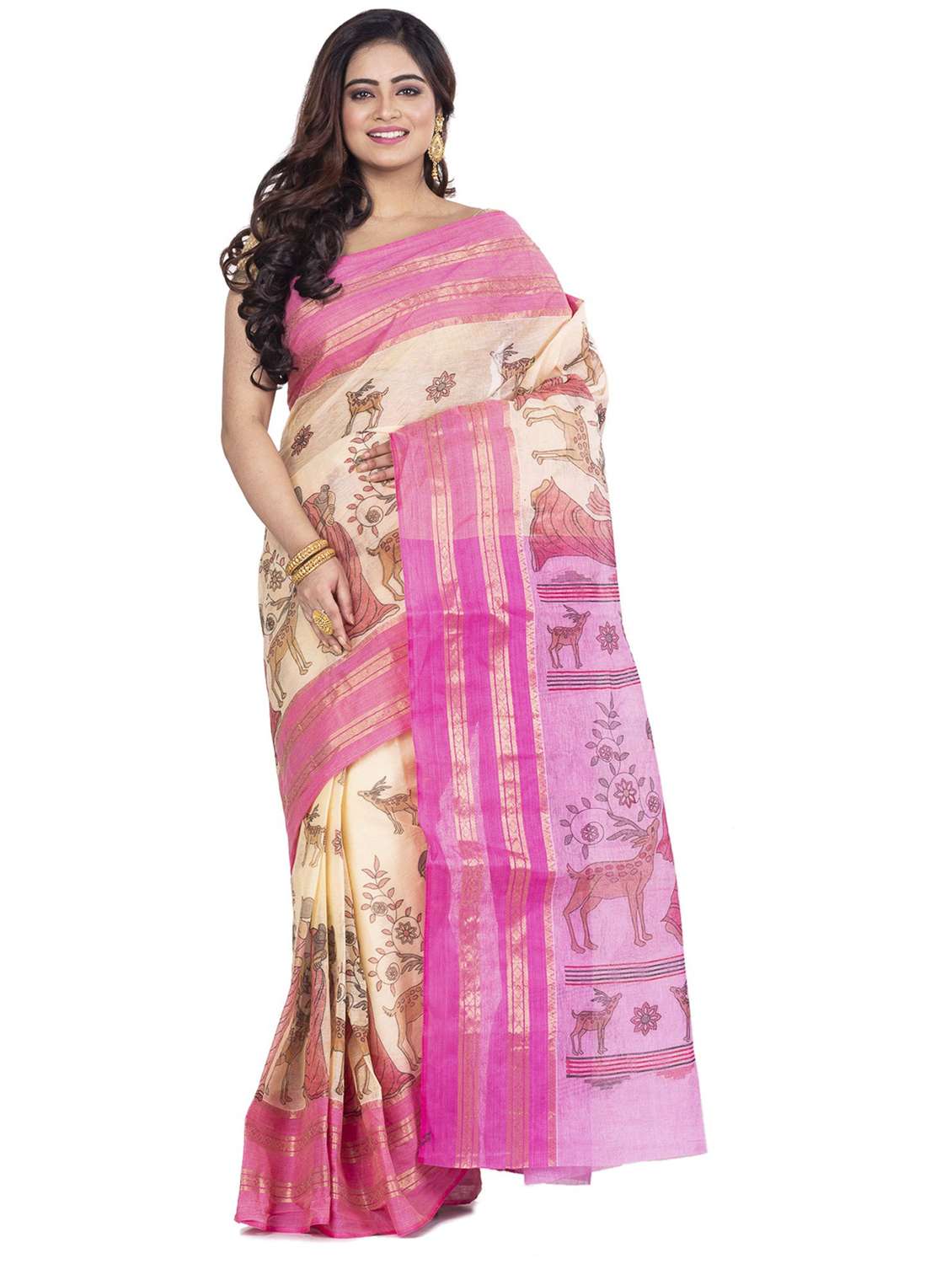 women printed casual wear saree - 22055213 -  Zoom Image - 0