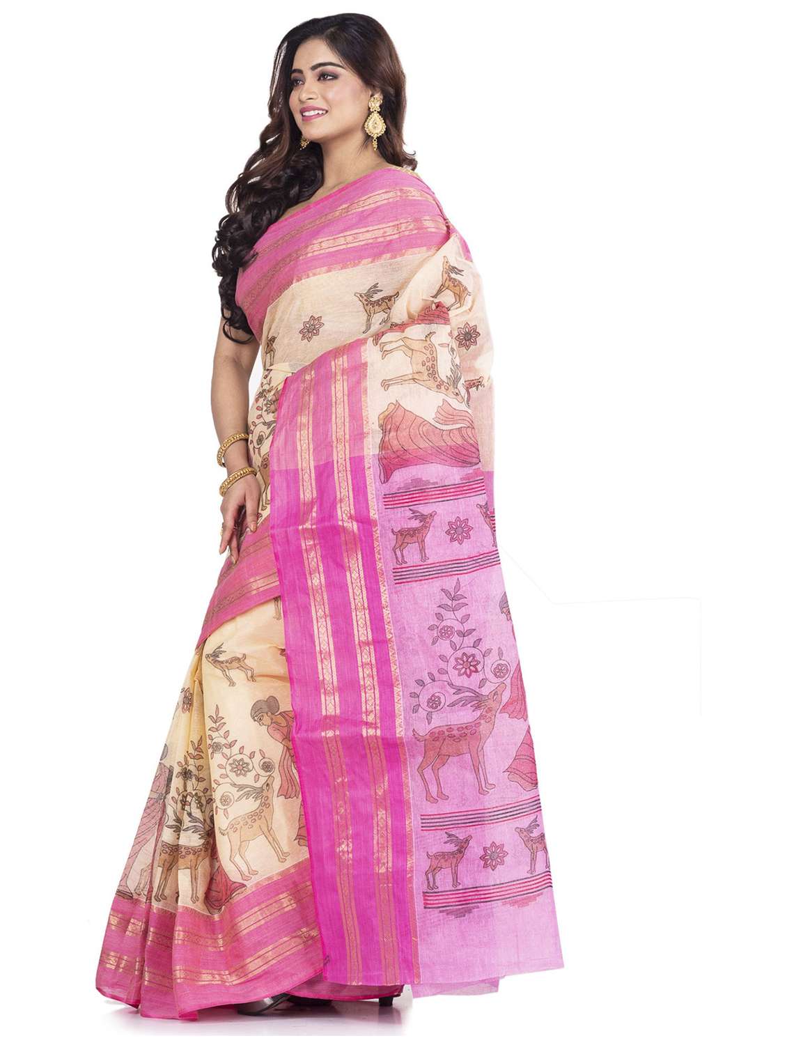 women printed casual wear saree - 22055213 -  Standard Image - 1