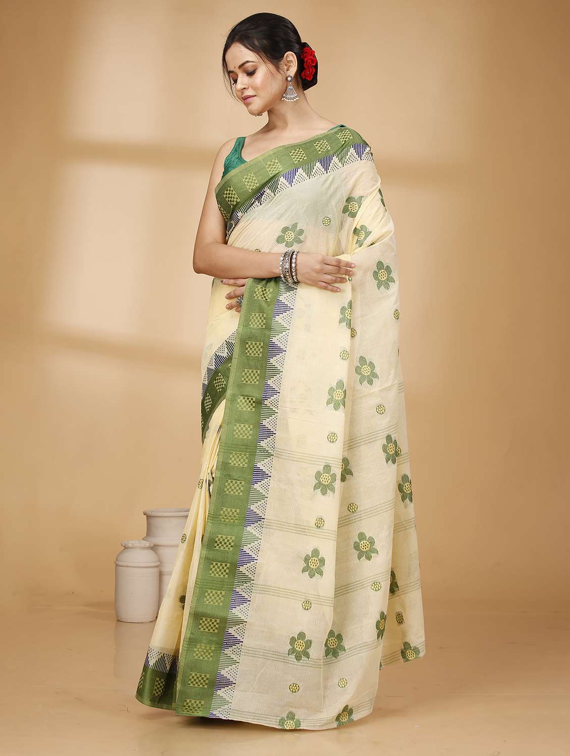 yellow cotton tant saree - 22055609 -  Standard Image - 1