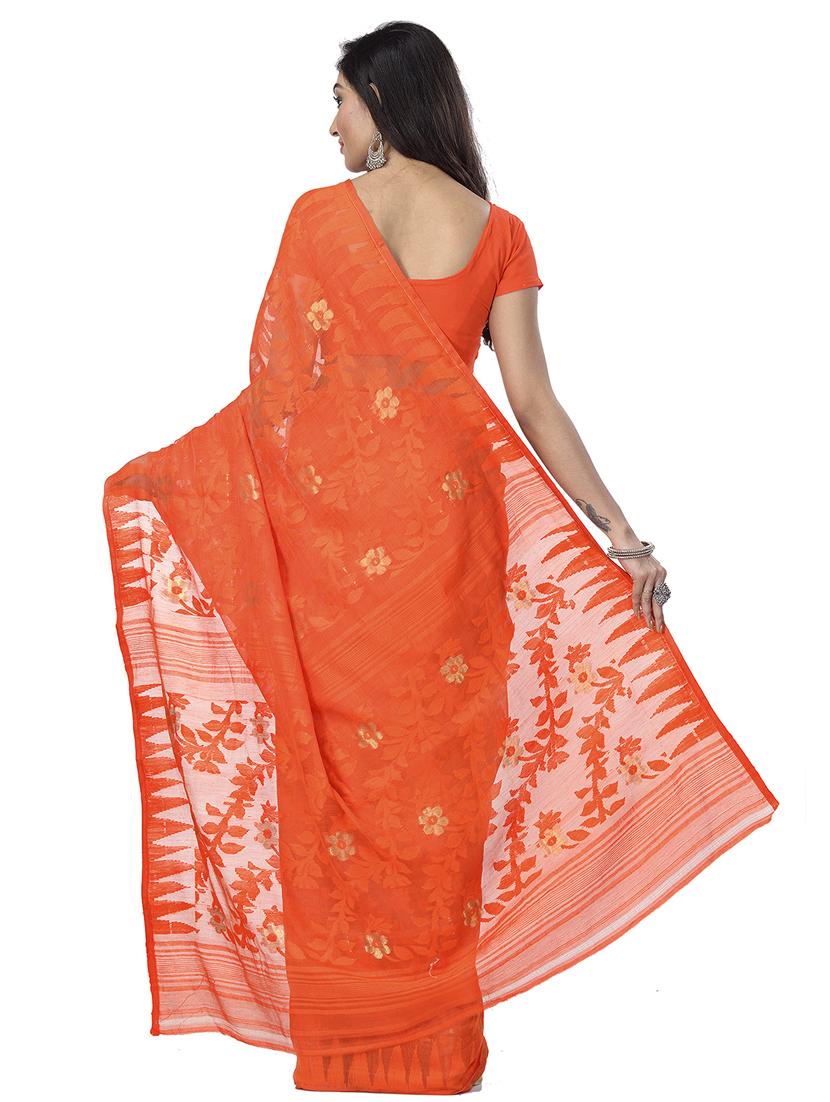 orange georgette printed saree - 22055927 - Standard Image - 1