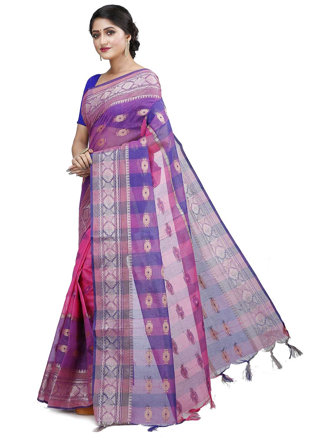 women self design handloom saree - 22056076 - Standard Image - 1