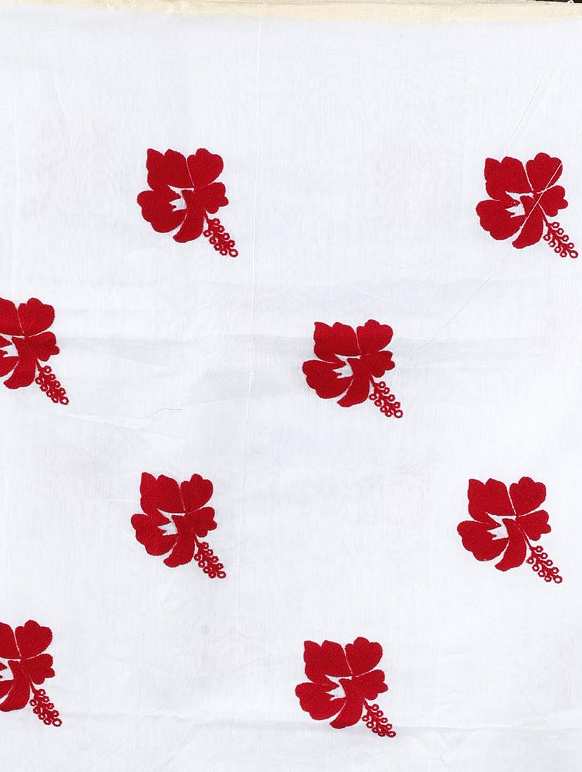 white cotton blend printed saree - 22056141 - Standard Image - 4