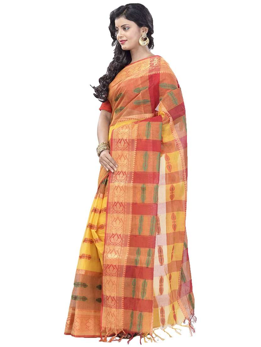 yellow cotton tant saree - 22056252 -  Standard Image - 1