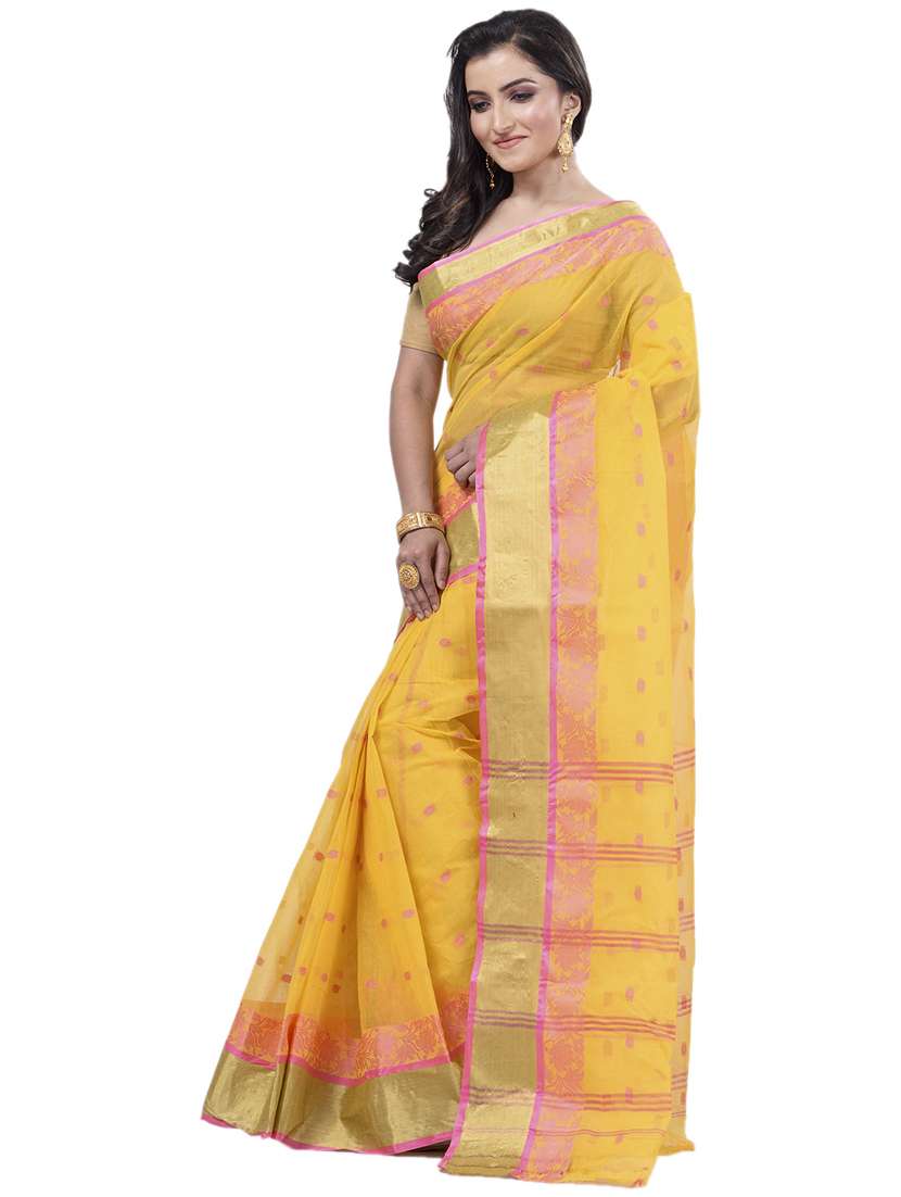 yellow cotton tant saree - 22056253 -  Standard Image - 1