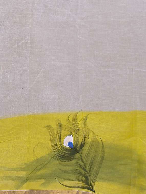 yellow cotton handloom saree - 22056435 - Standard Image - 4