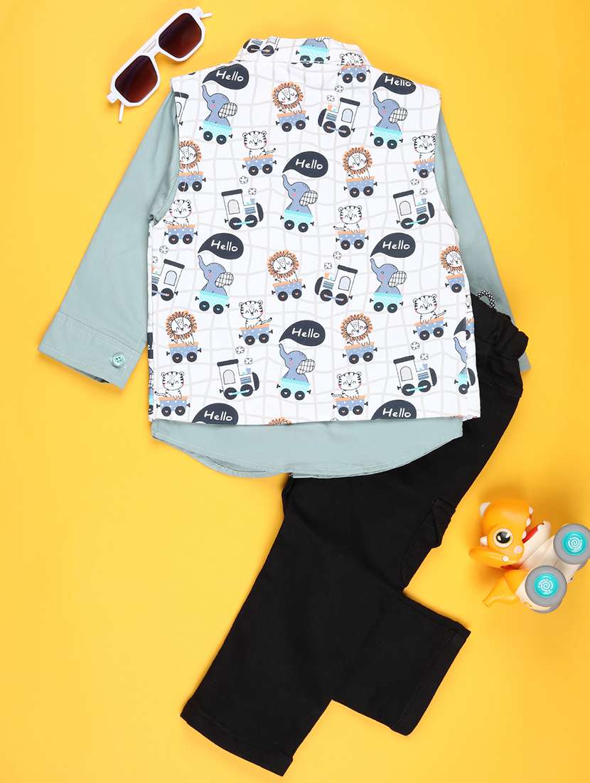 boys printed shirt and trouser co-ord set - 22057073 -  Standard Image - 1