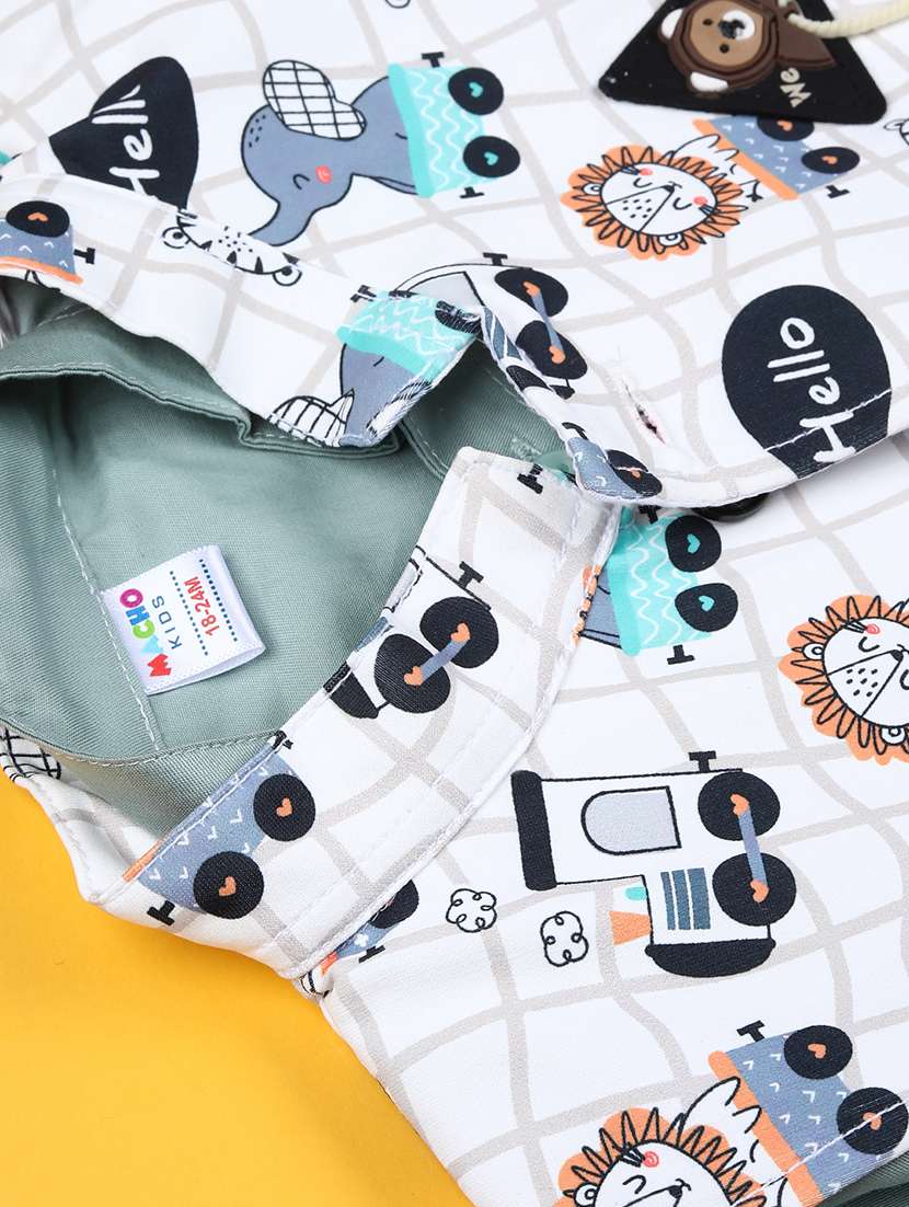 boys printed shirt and trouser co-ord set - 22057073 -  Standard Image - 4