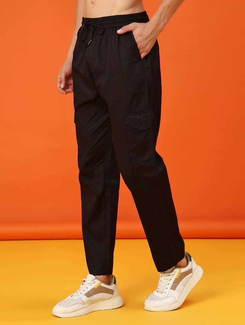 men solid mid rise cargo - 22057098 -  Standard Image - 1