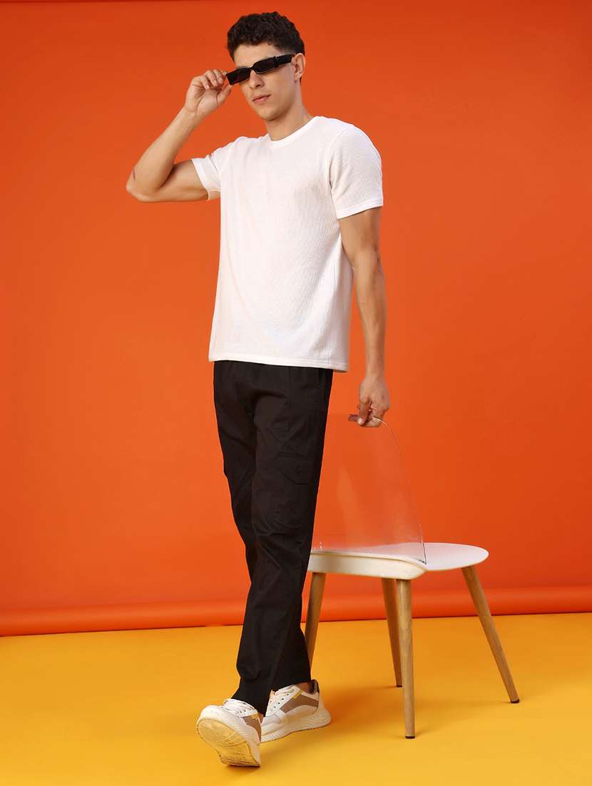 men solid mid rise cargo - 22057098 -  Standard Image - 4