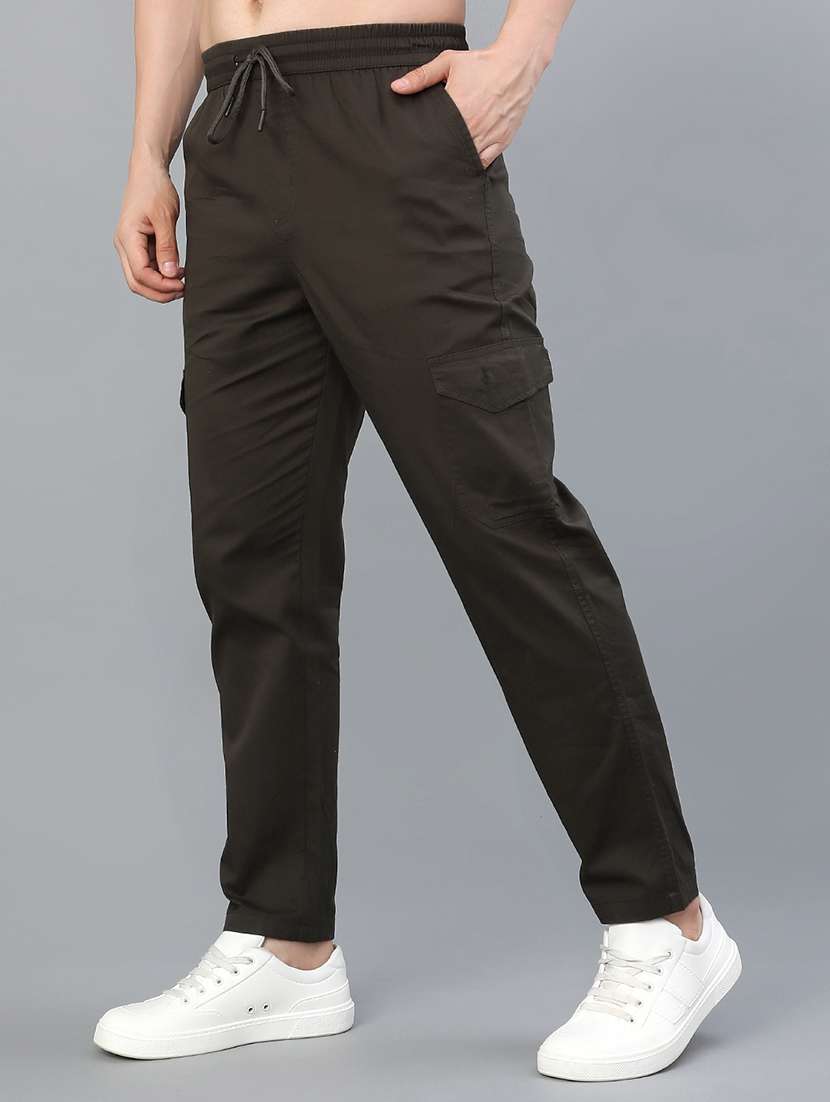 men solid mid rise cargo - 22057099 -  Standard Image - 1