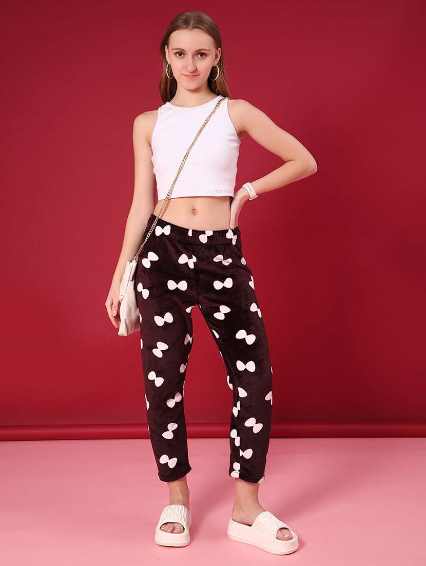 women printed mid rise winter wear pyjama - 22057176 -  Standard Image - 4