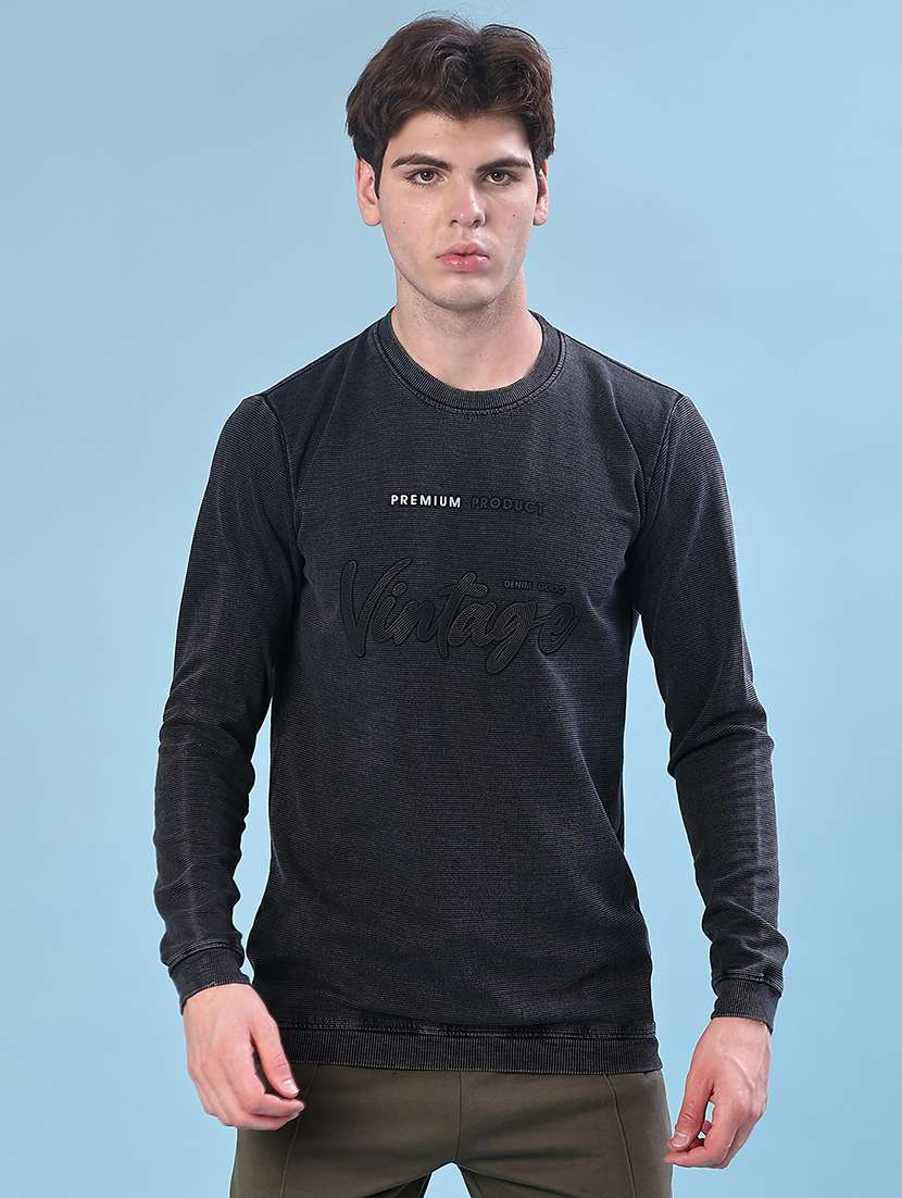 men solid long sleeve sweatshirt
