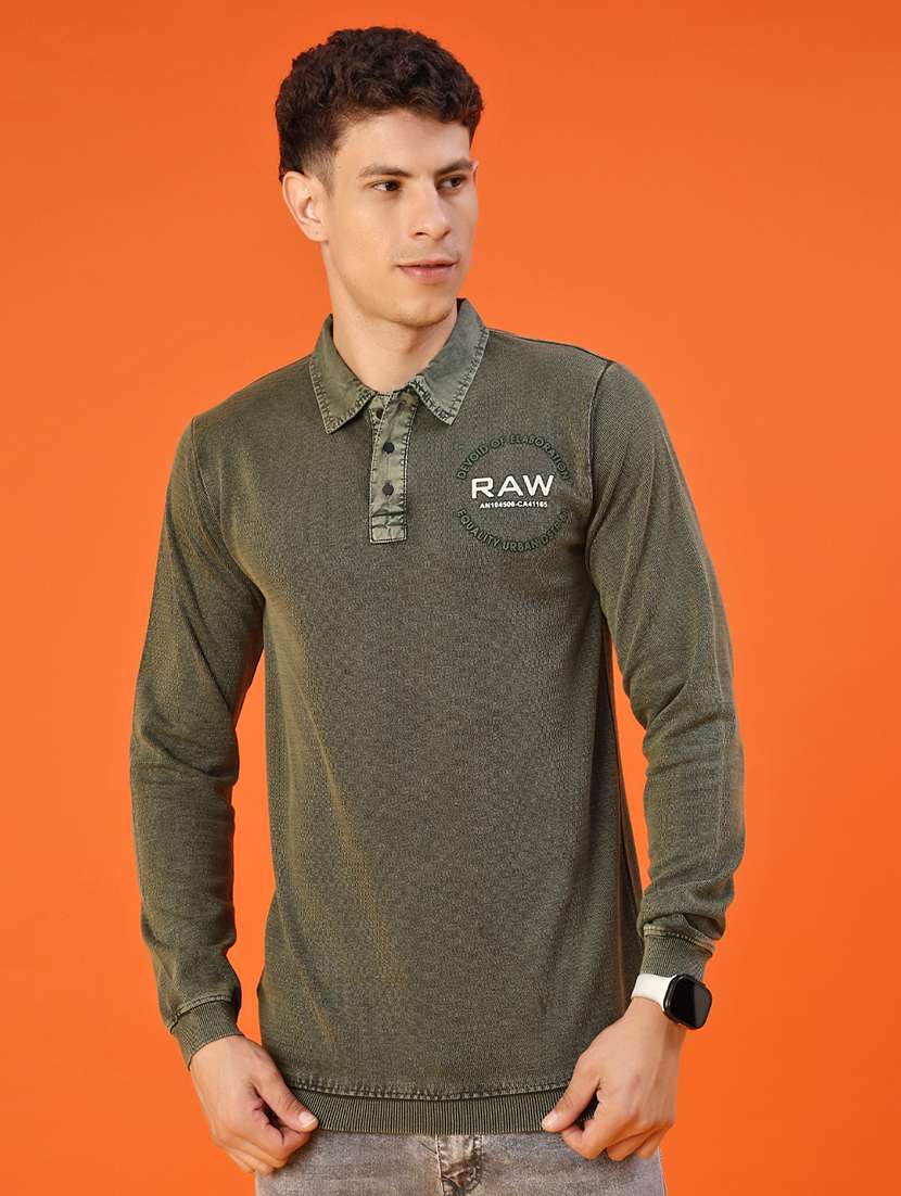 men printed long sleeve polo t-shirt - 22057244 -  Standard Image - 1