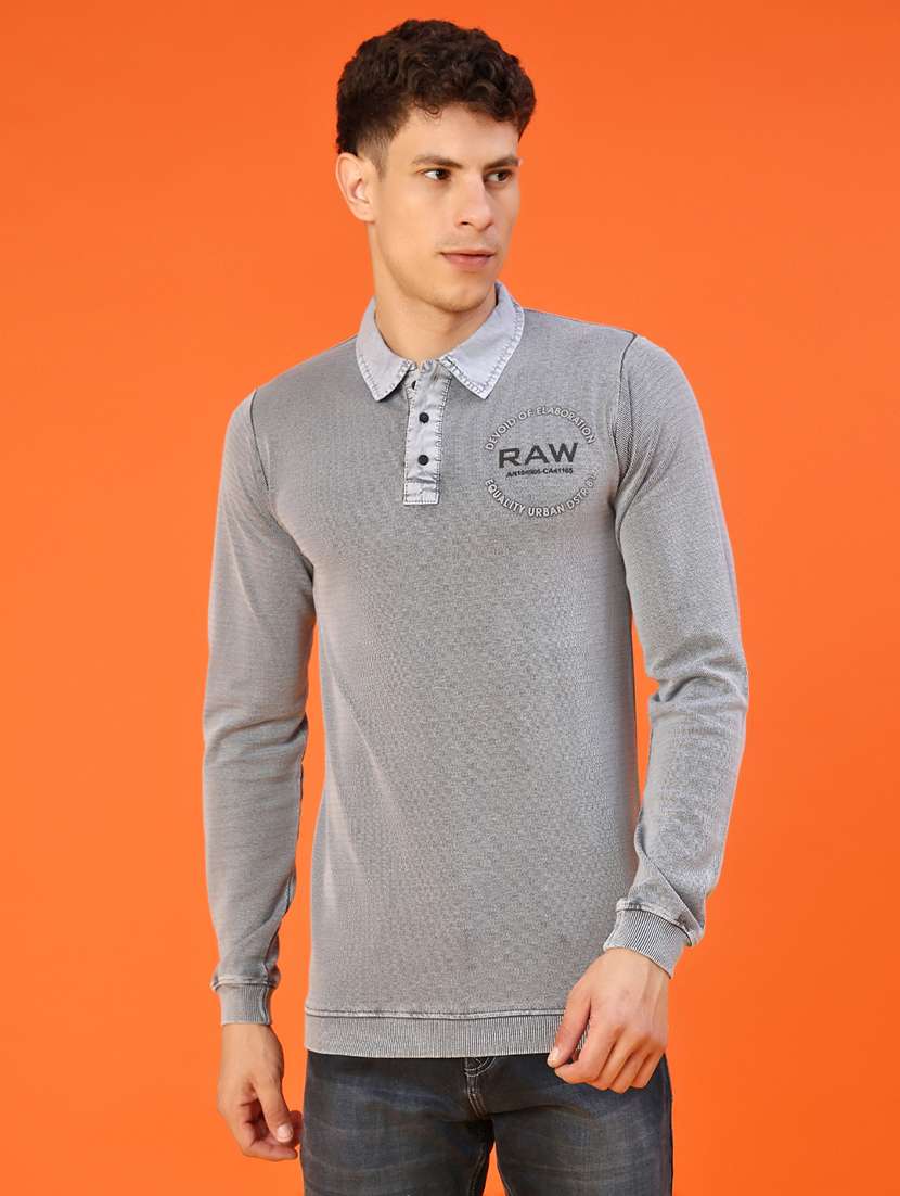 men solid long sleeve polo t-shirt - 22057245 -  Standard Image - 1