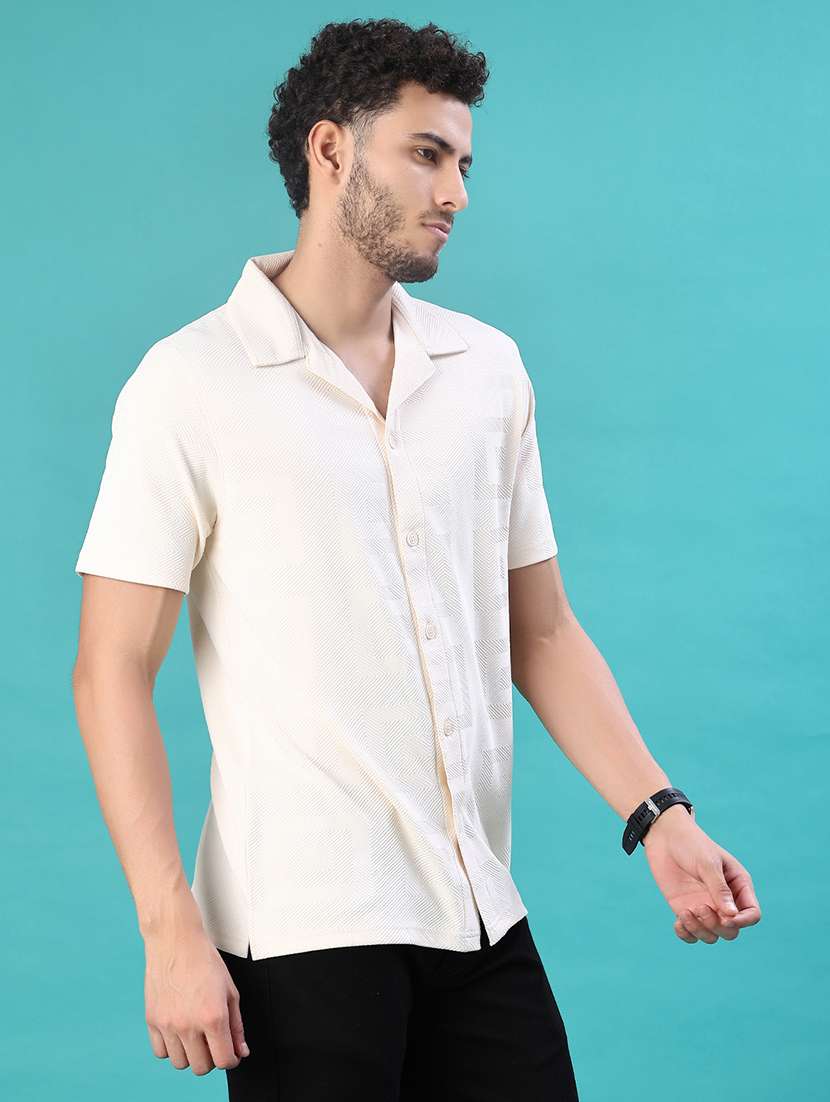men self design short sleeve regular fit casual shirt - 22057367 -  Standard Image - 1
