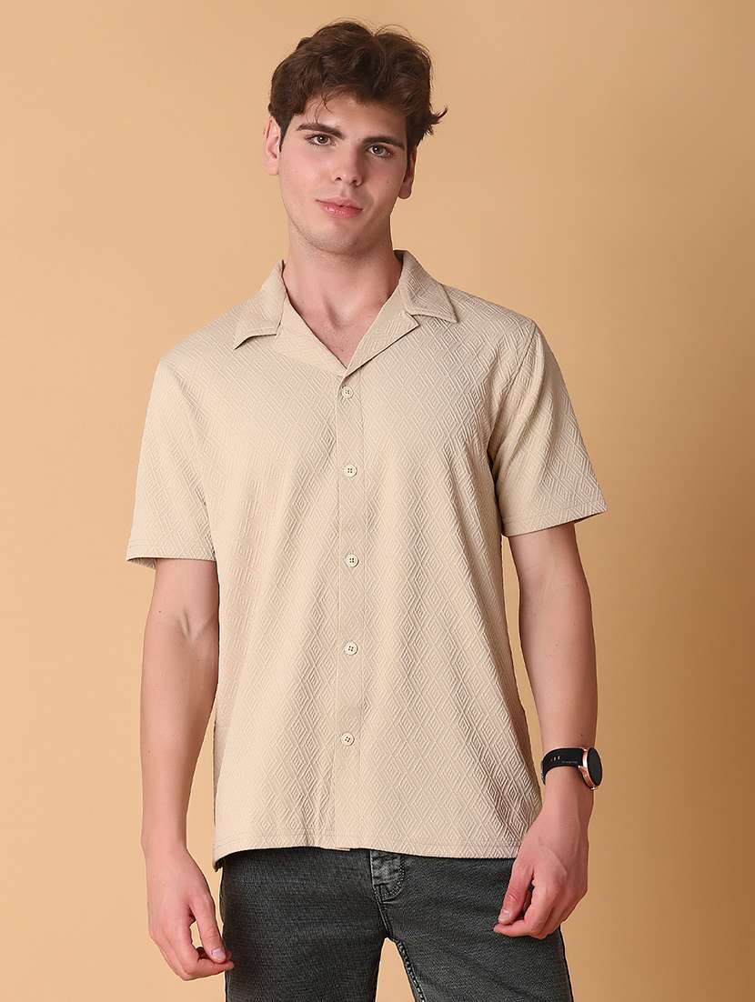 men self design short sleeve regular fit casual shirt - 22057372 -  Standard Image - 1
