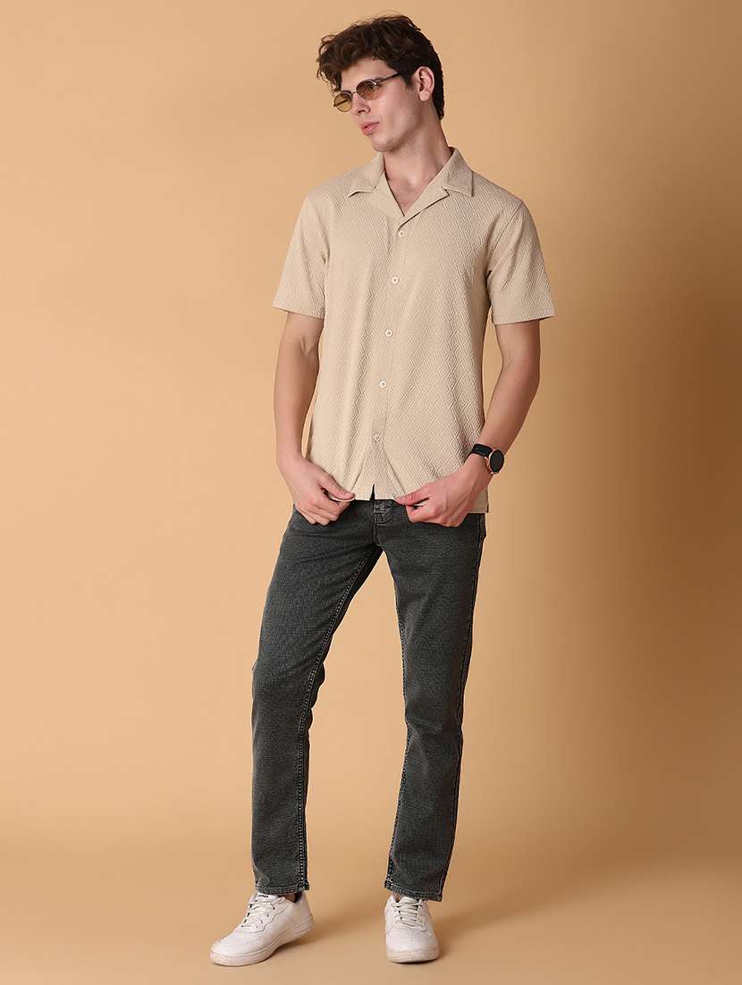 men self design short sleeve regular fit casual shirt - 22057372 -  Standard Image - 4