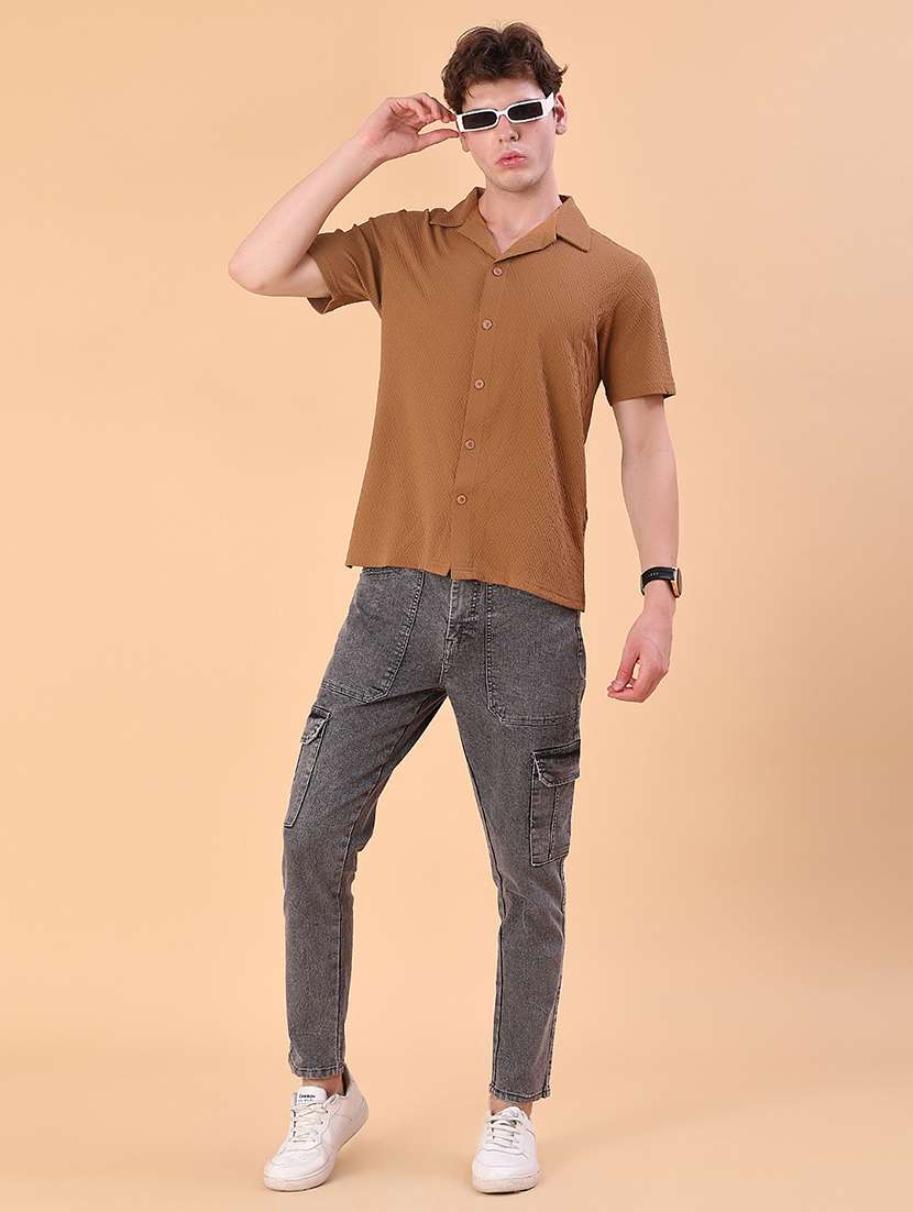 men self design short sleeve regular fit casual shirt - 22057373 -  Standard Image - 4