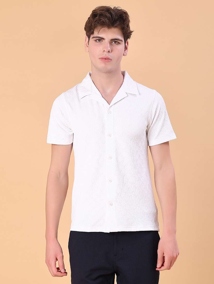 men self design short sleeve regular fit casual shirt - 22057374 -  Standard Image - 1