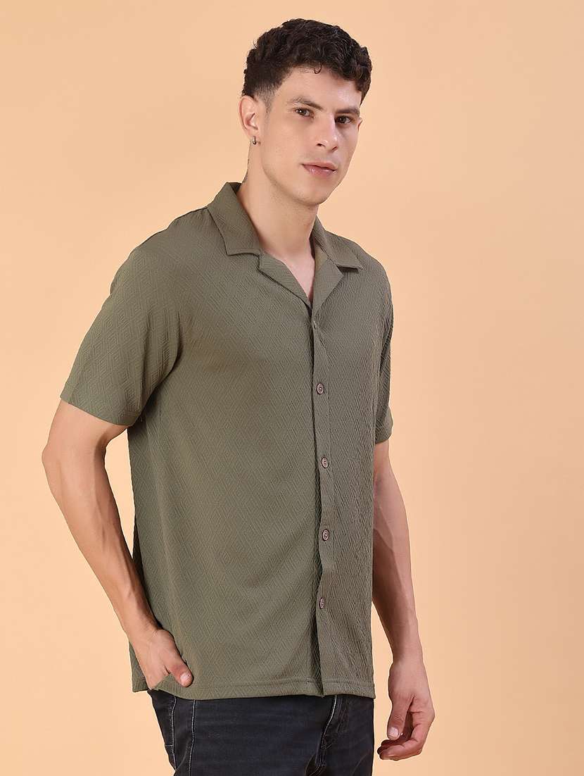 men self design short sleeve regular fit casual shirt - 22057376 -  Standard Image - 1