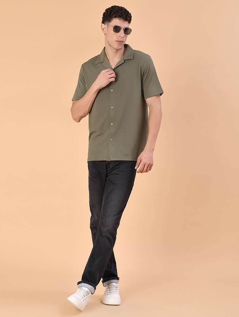 men self design short sleeve regular fit casual shirt - 22057376 -  Standard Image - 4
