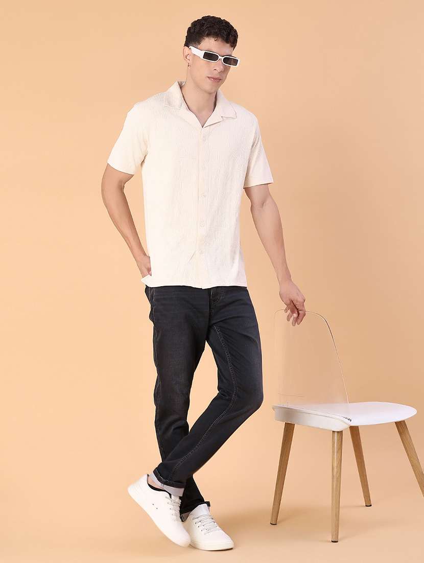 men self design short sleeve regular fit casual shirt - 22057378 -  Standard Image - 4