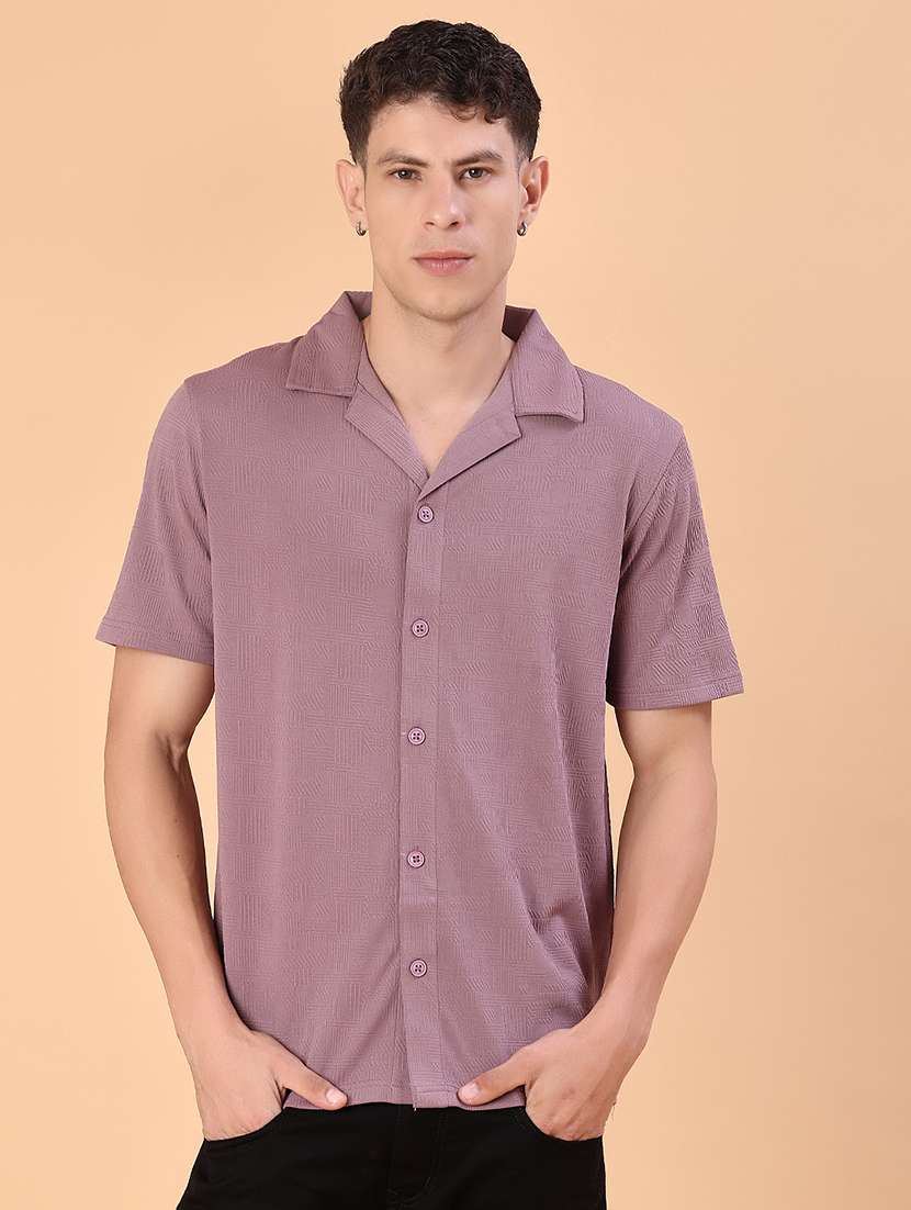 men self design short sleeve regular fit casual shirt - 22057379 -  Standard Image - 1
