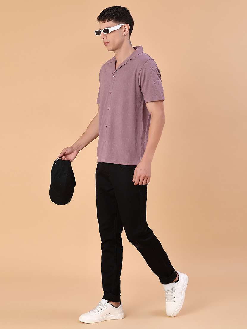 men self design short sleeve regular fit casual shirt - 22057379 -  Standard Image - 4