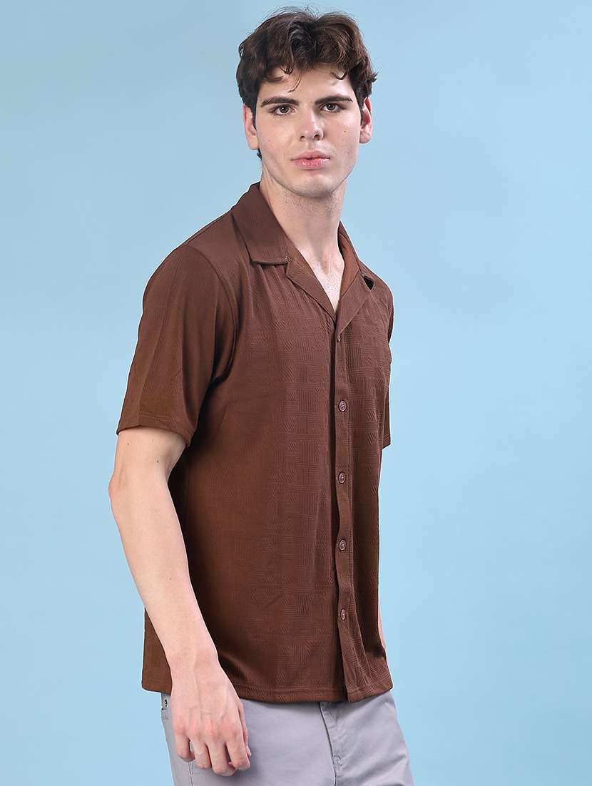 men solid short sleeve regular fit casual shirt - 22057380 -  Standard Image - 1