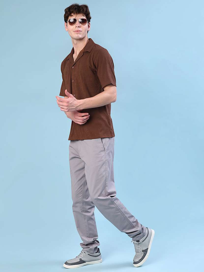 men solid short sleeve regular fit casual shirt - 22057380 -  Standard Image - 4