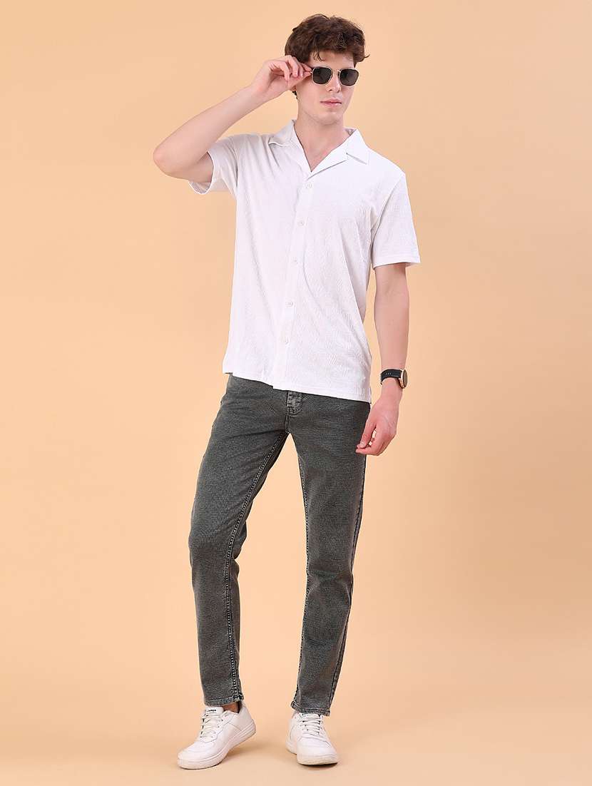 men self design short sleeve regular fit casual shirt - 22057381 -  Standard Image - 4