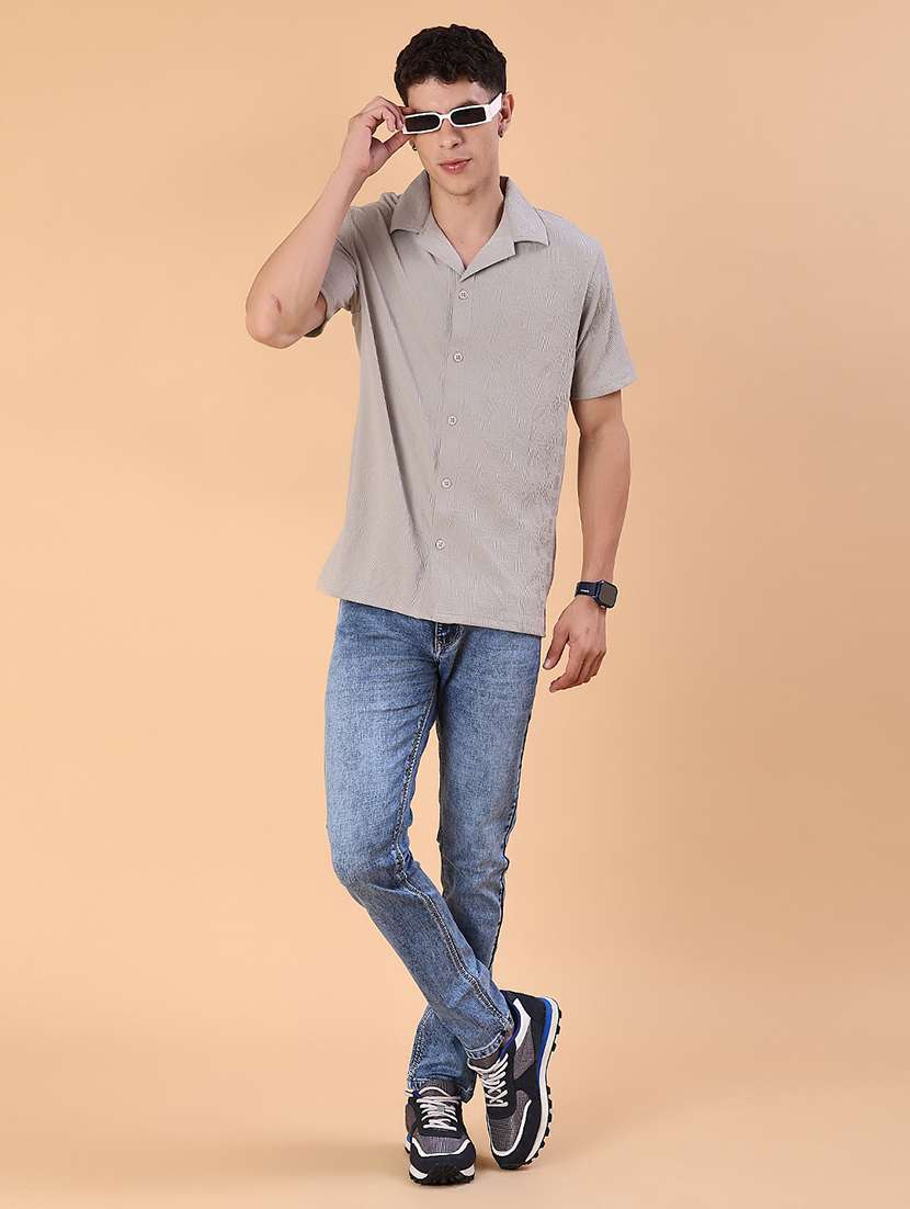 men self design short sleeve regular fit casual shirt - 22057382 -  Standard Image - 4