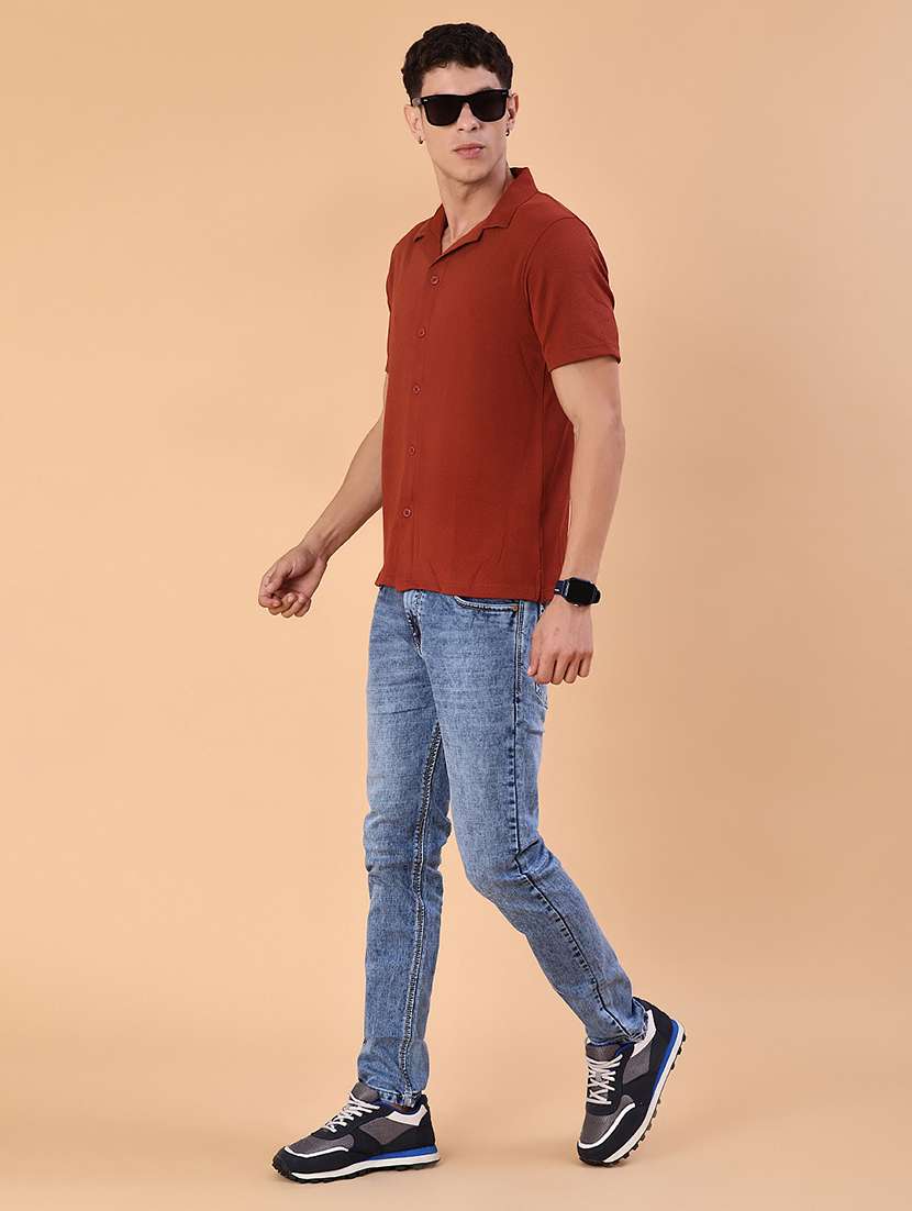 men self design short sleeve regular fit casual shirt - 22057383 -  Standard Image - 4