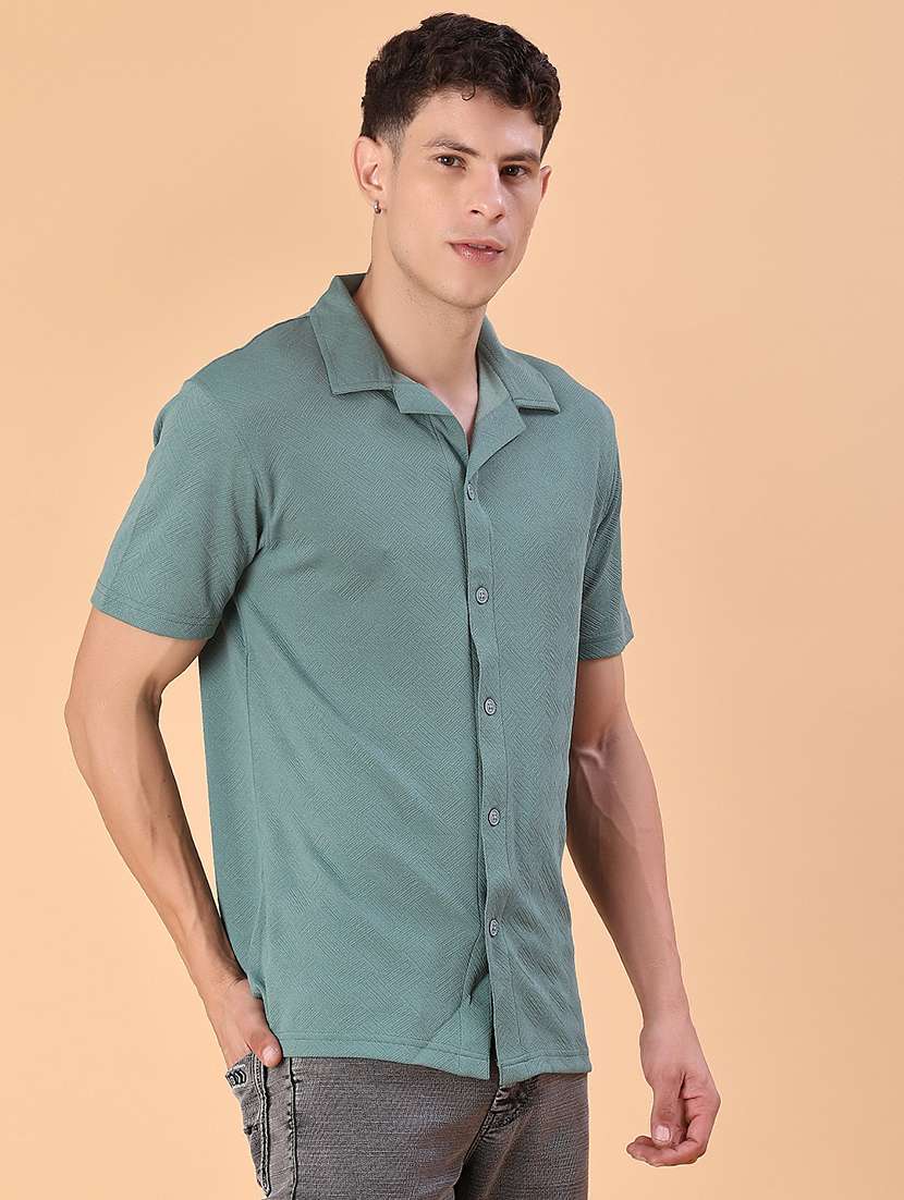 men self design short sleeve regular fit casual shirt - 22057387 -  Standard Image - 1
