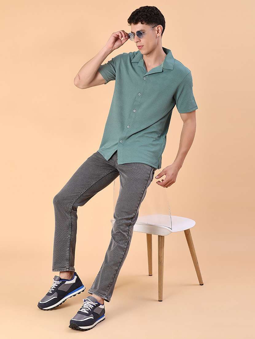 men self design short sleeve regular fit casual shirt - 22057387 -  Standard Image - 4