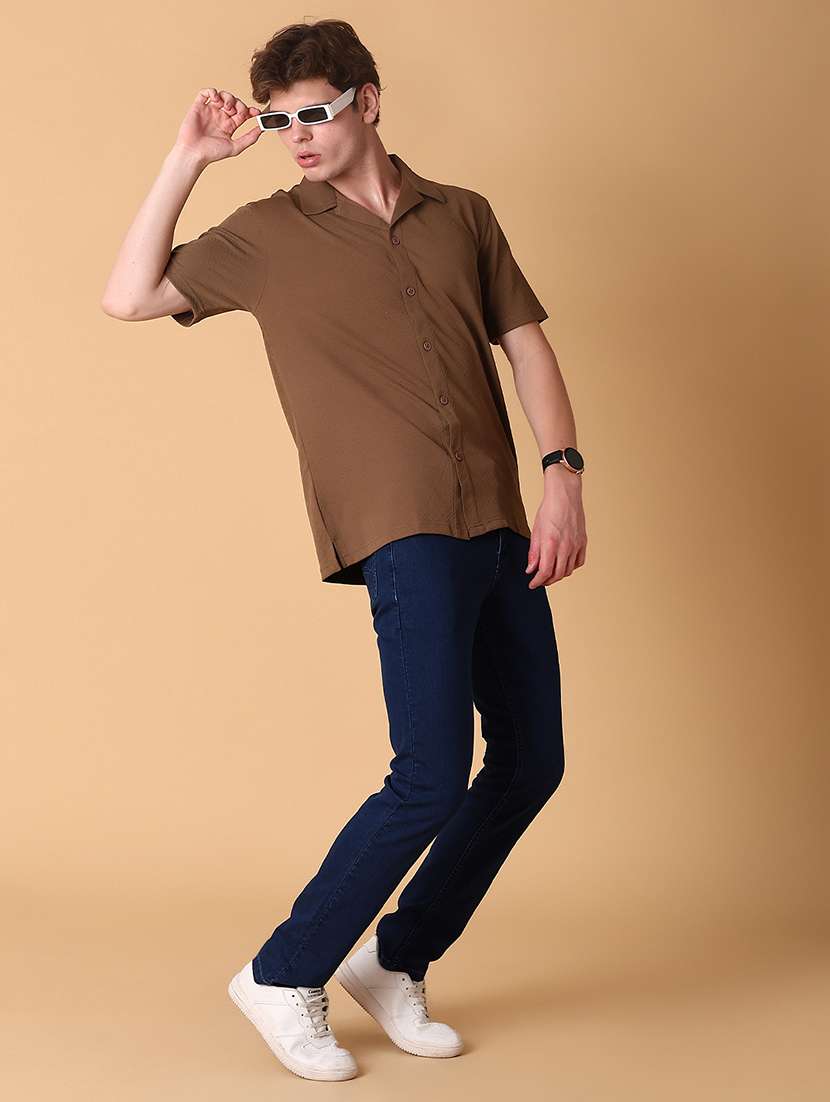 men self design short sleeve regular fit casual shirt - 22057388 -  Standard Image - 4
