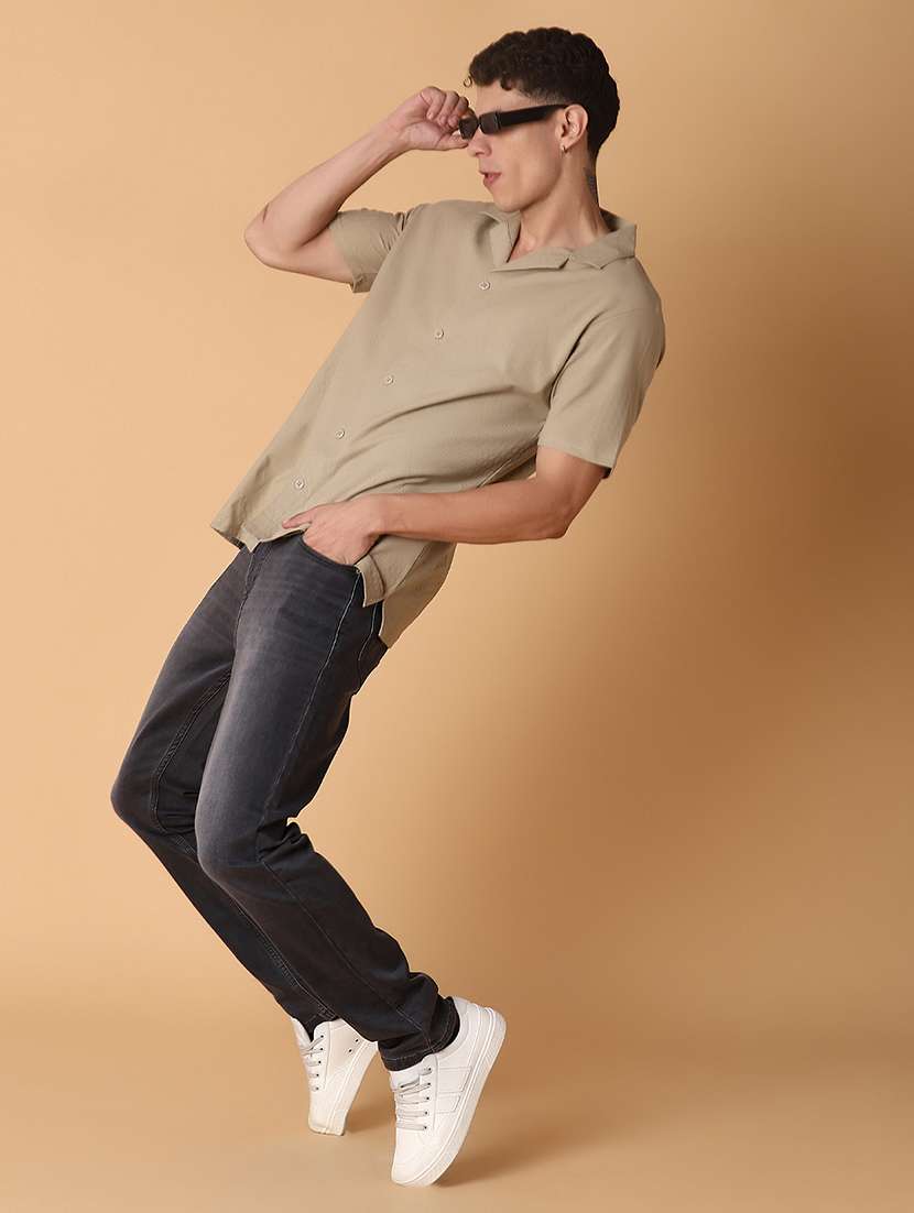 men self design short sleeve regular fit casual shirt - 22057390 -  Standard Image - 4