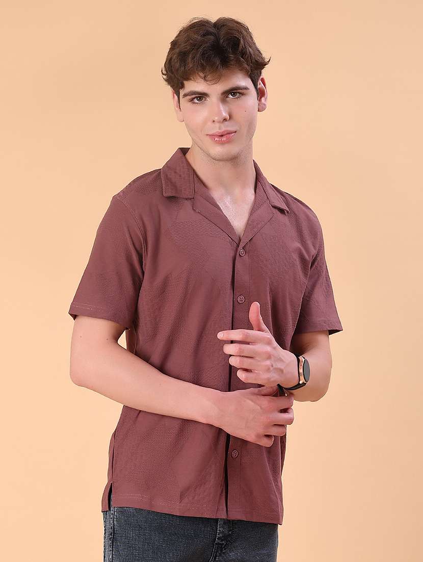 men self design short sleeve regular fit casual shirt - 22057392 -  Standard Image - 1