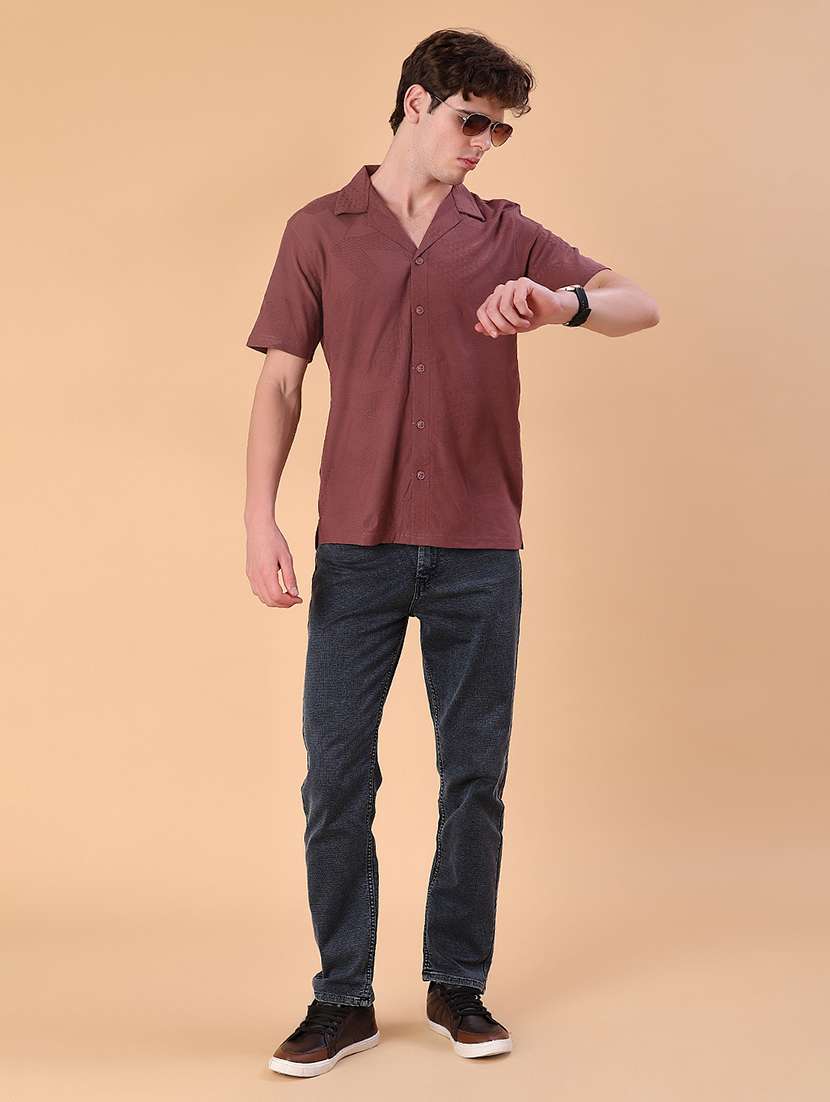 men self design short sleeve regular fit casual shirt - 22057392 -  Standard Image - 4