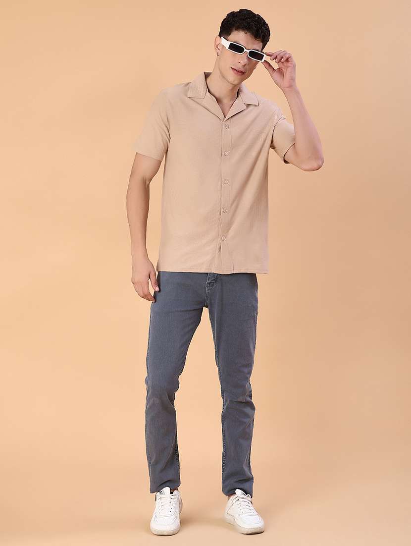 men self design short sleeve regular fit casual shirt - 22057393 -  Standard Image - 4