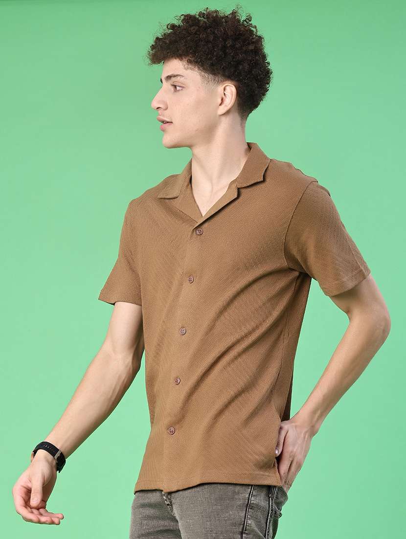men solid short sleeve regular fit casual shirt - 22057395 -  Standard Image - 1